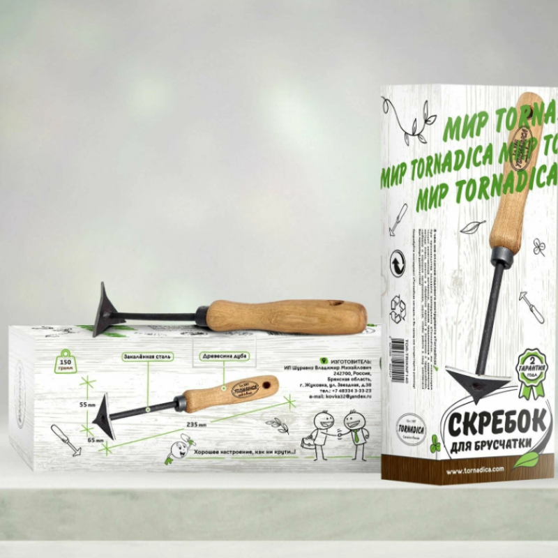Скребок для брусчатки TORNADICA, дерев.рукоятка 140 мм