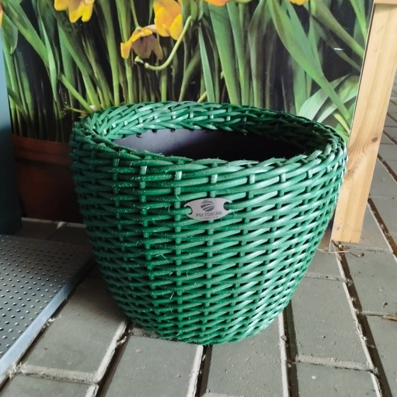 Кашпо полиротанг, 12л лаванда,кипарис